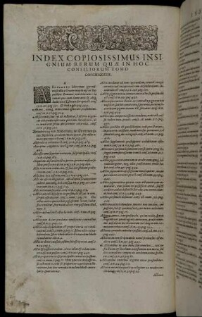 Index Copiosissimus Insignium Rerum Quæ In Hoc Consiliorum Tomo continentur.