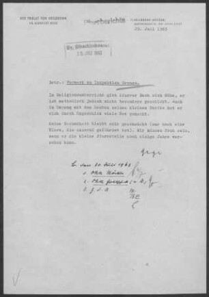 Gronau mit Schmidhausen: Inspektionsbericht 1963
