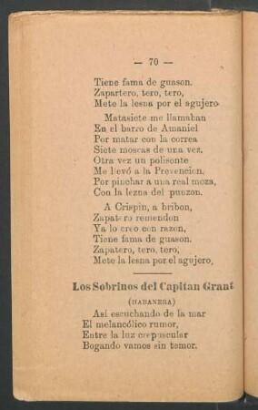 Los sombrinos del capitán Grant : (Habanera)
