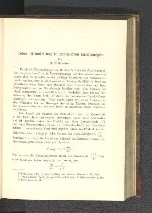 Ueber Stromleitung in gemischten Salzlösungen