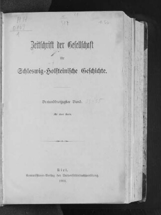 33.1903: Zeitschrift der Gesellschaft für Schleswig-Holsteinische Geschichte