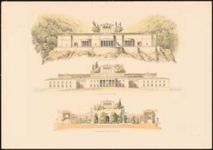 Schloss Orianda, Krim: 2 Fassaden, 1 Schnitt
