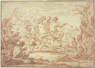 Tanzende Nymphen und Satyrn