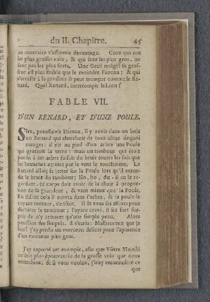 Fable VII. D'un renard, et d'une poule.