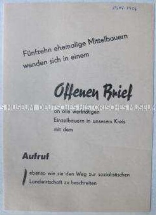 Propagandaschrift zur Kollektivierung der Landwirtschaft