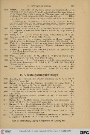 11. Versteigerungskataloge (Nr. 2006 - 2074)