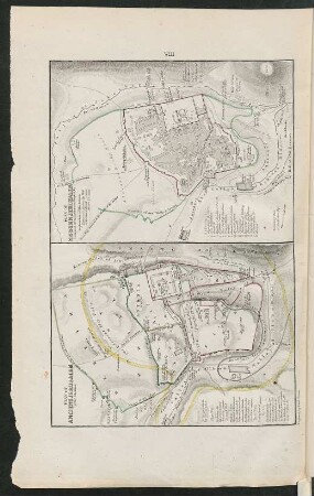 Karte: Plan of Ancient Jerusalem ; Plan of Modern Jerusalem