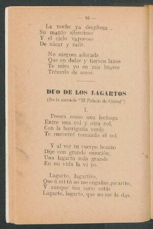 Dúo de los lagartos : (De la zarzuela "El Palacio de Cristal")