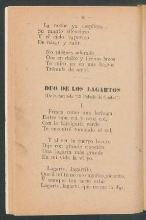 Dúo de los lagartos : (De la zarzuela "El Palacio de Cristal")