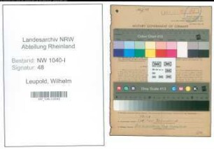 Entnazifizierung Wilhelm Leupold , geb. 12.01.1902 (Kaufmann)