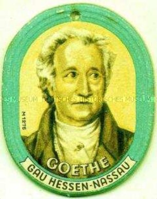 WHW-Abzeichen, Berühmte Männer: Johann Wolfgang von Goethe, Straßensammlung im Gau Hessen-Nassau vom 5. Januar 1943