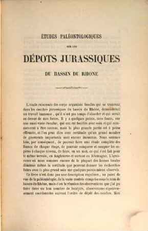 Études paléontologiques sur les dépots jurassiques du bassin du Rhone, 1. Infra - Lias