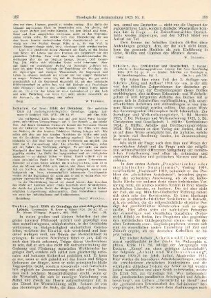 187-188 [Rezension] Eucken, Rudolf, Ethik als Grundlage des staatsbürgerlichen Lebens