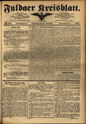 Ausgabe vom Donnerstag, den 21. September 1905.