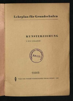 1954: Kunsterziehung : 5. bis 8. Klasse