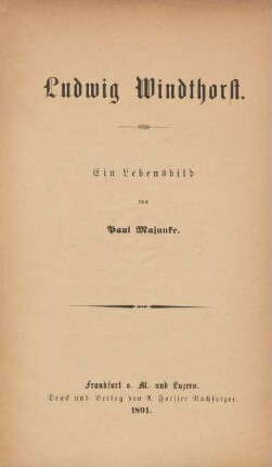 Ludwig Windthorst : ein Lebensbild