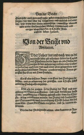 Von der Beicht und Absolution.