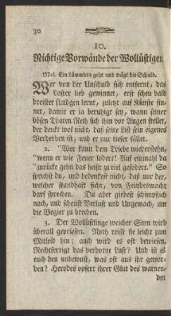10. Nichtige Vorwände der Wollüstigen