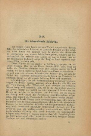 35. Die internationale Solidarität.