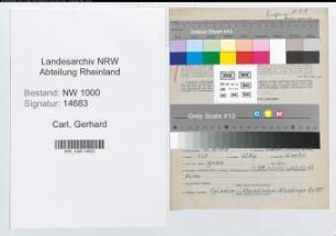 Entnazifizierung Gerhard Carl, geb. 15.10.1912 (Nachtwaechter)