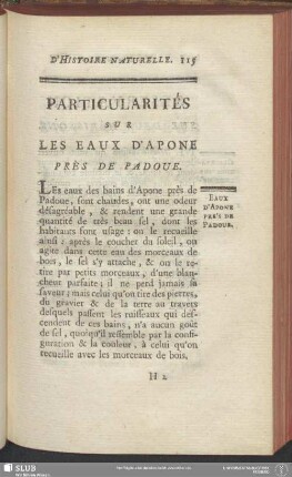 Particularités Sur Les Eaux D'Apone Près De Padoue