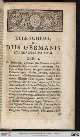 Eliae Schedii de diis germanis