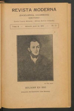 [Retrato de] Bolívar en 1810 : (Colección del historiador Jules Mancini).