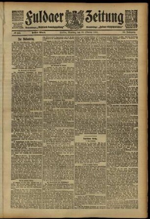 Erste Ausgabe vom Dienstag, den 22. Oktober 1912.