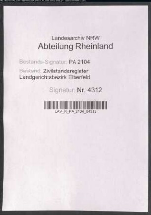 Sterberegister Solingen