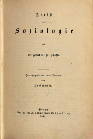 Abriß der Soziologie