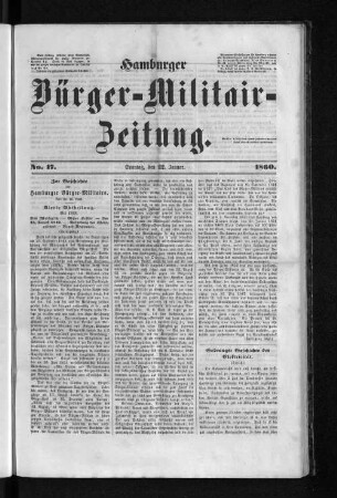 Hamburger Bürger-Militair-Zeitung. No. 17. 1860