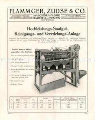 Hochleistungs-Saatgut-Reinigungs- und Veredelungs-Anlage