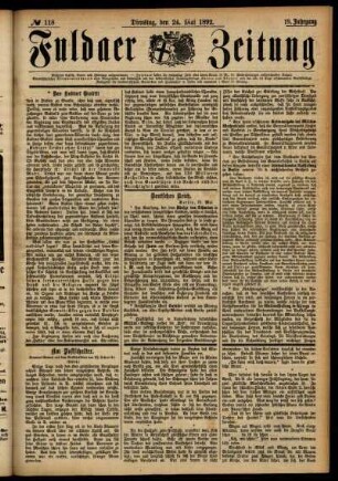 Ausgabe vom Dienstag, den 24. Mai 1892.