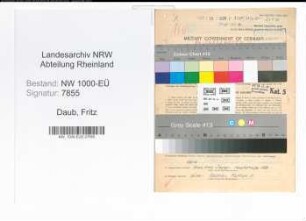 Entnazifizierung Fritz Daub, geb. 22.09.1895 (Bauinspektor)