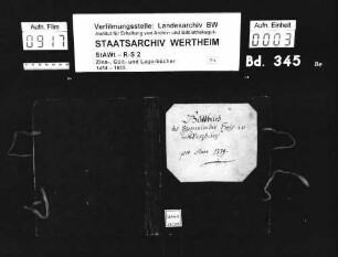 Gültbuch des Bronnbacher Hofs in Würzburg