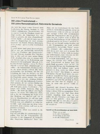 350 Jahre Friedrichstadt - 350 Jahre Remonstrantisch-Reformierte Gemeinde