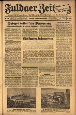 Ausgabe vom Dienstag, den 18. Oktober 1938.