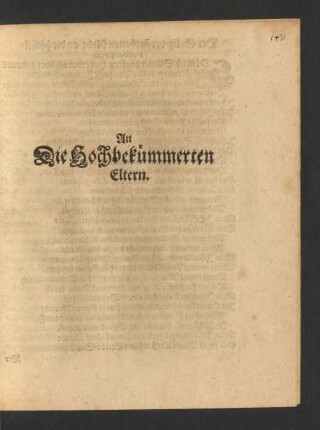 An Die Hochbekümmerten Eltern