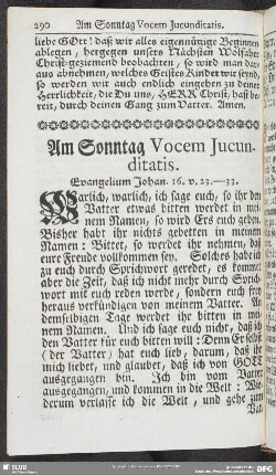 Am Sonntag Vocem Jucunditatis