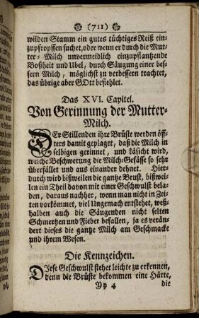 Das XVI. Capitel. Von Gerinnung der Mutter- Milch.