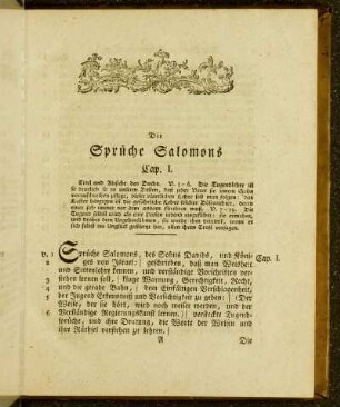 Die Sprüche Salomons