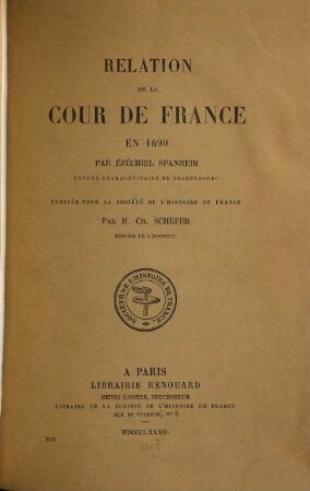Relation de la Cour de France en 1690