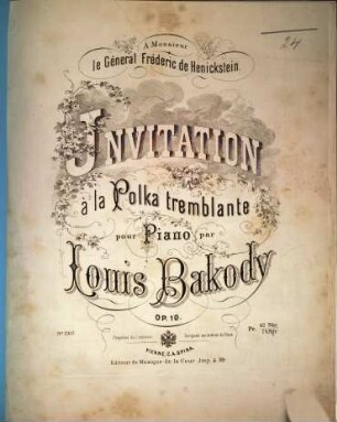 Invitation à la polka tremblante : pour piano ; op. 10