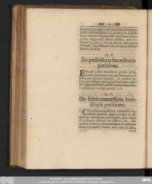 Tit. VI. De fideicommissaria hereditatis petitione.