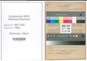 Entnazifizierung Albert Wortmann , geb. 16.05.1911 (Kinobesitzer)