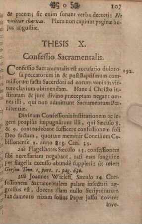Thesis X. Confessio Sacramentalis.