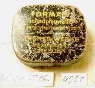 Blechdose für "FORMAN? Schupfenwatte LINGNER-WERKE DRESDEN"