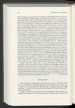 Rezensionen und Hinweise: Kirchengeschichte