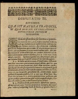 Disputatio III. Exponens, Quae Sit Natura Traducis, ...
