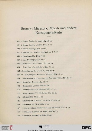 Bronze-, Marmor-, Plated- und andere Kunstgegenstände